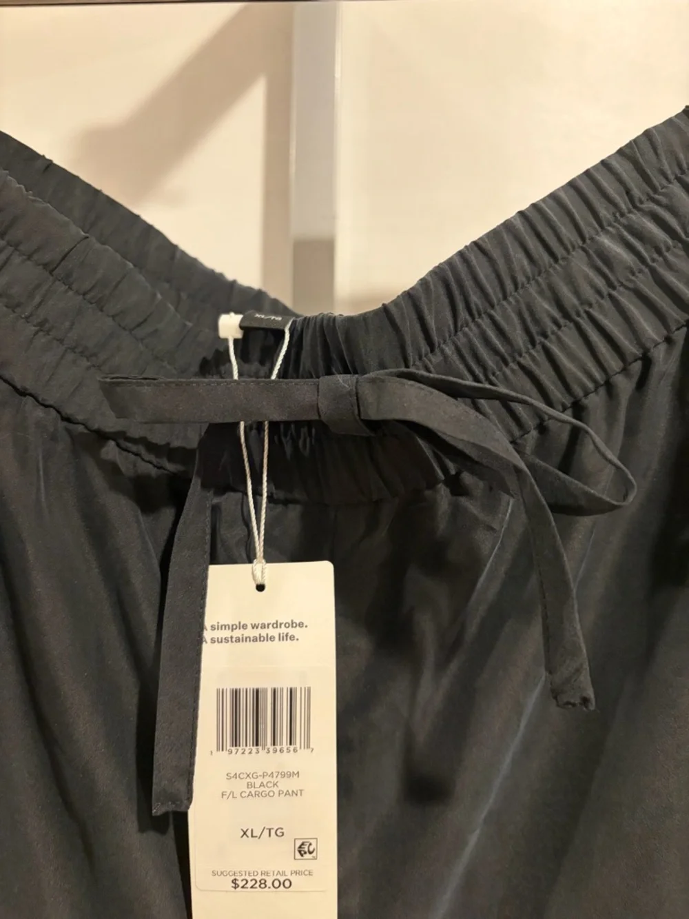 NWT Eileen Fisher Washed Silk Cargo Pants size XL
